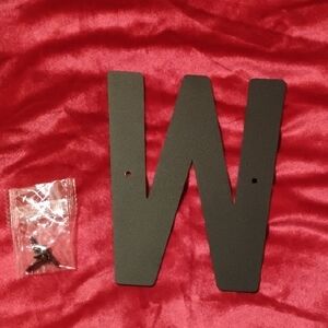 Black Letter 'W' Wall Decor - Decorative Metal Initial